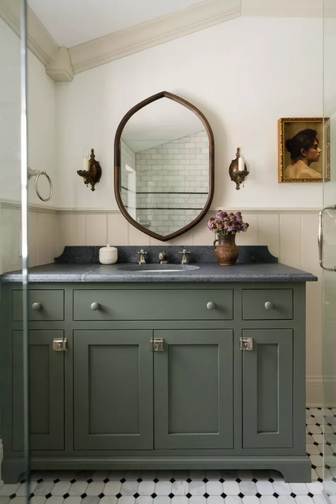 Green Painted Bathroom Vanity